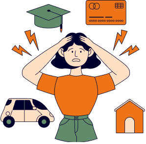 物流コストや人件費の増加に悩む様子のイラスト